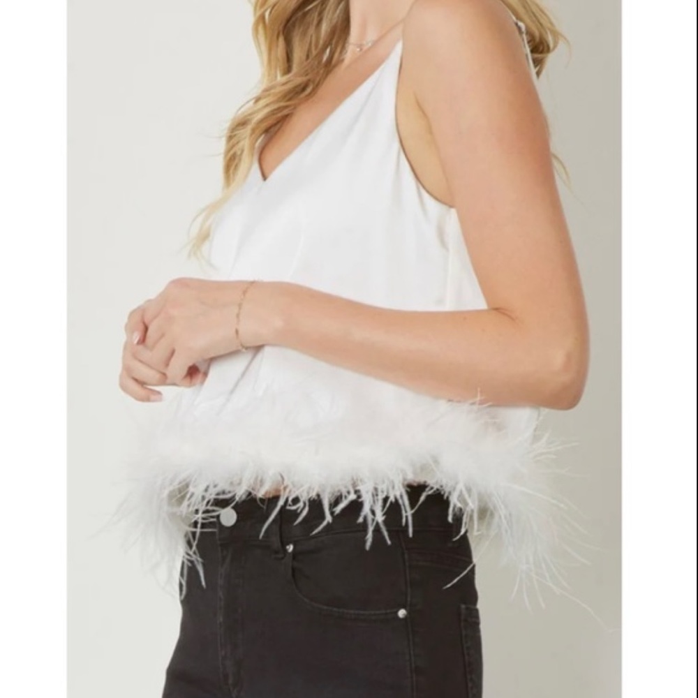 Entro Feathered Satin Cami Top